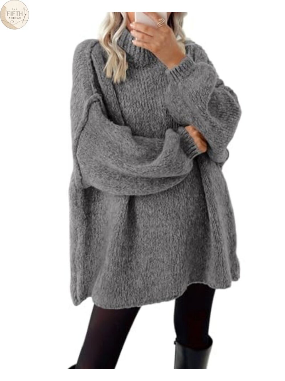 Mock Neck Cable Knit Oversized Pullover Sweater Loose Slouchy Fall Winter